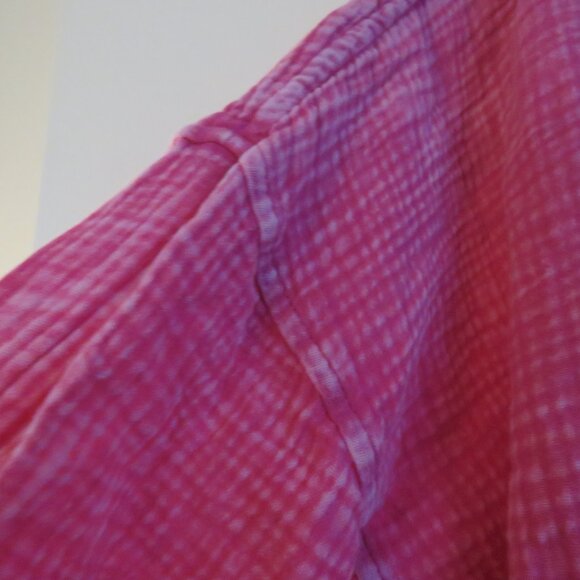 KITTENISH X FLAG & ANTHEM Morgan Boyfriend Shirt in Fuchsia Pink Casual Size XL - Picture 6 of 14